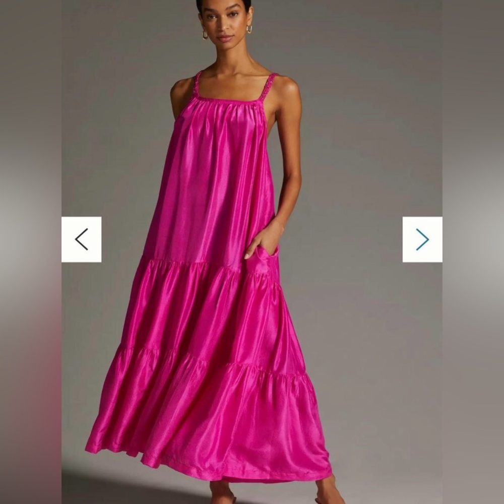 Anthropologie Roopa Pemmaraju Silk
Fuchsia Maxi Dress.